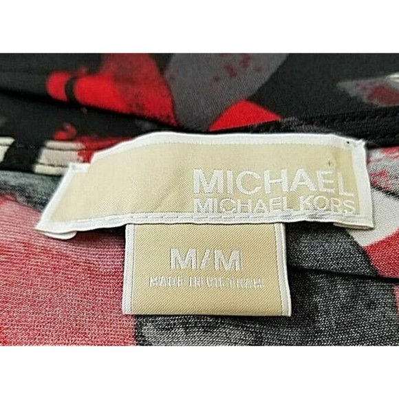 Michael Kors Drape Neck Tunic Size Medium Easy Care Short Sleeve - Picture 6 of 9